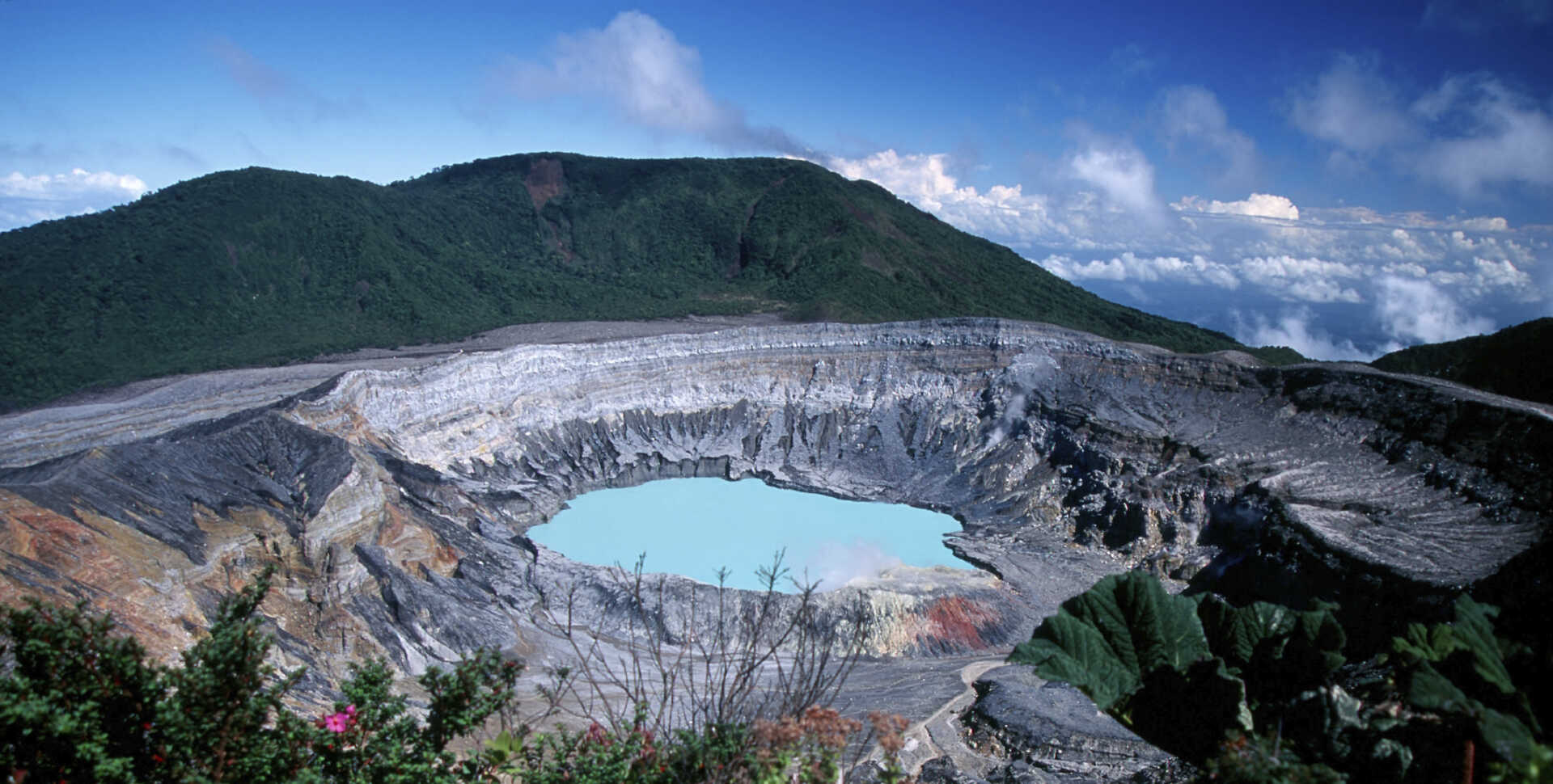 View of Poas volcano in Costa Rica