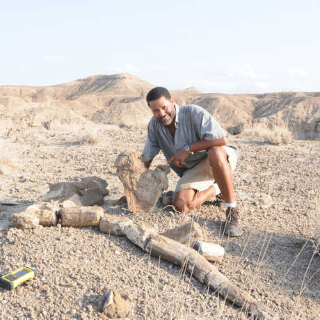 Dr. Zeray Alemeseged in the field in Ethiopia