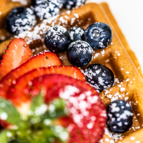 Brunch waffle with fruit