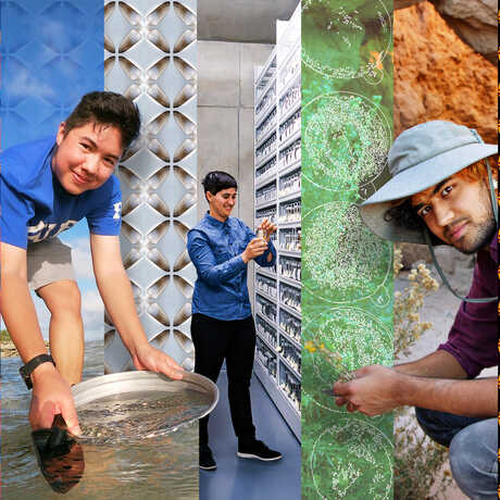 Compilation image of STEMM researchers and scientists featured in New Science exhibit