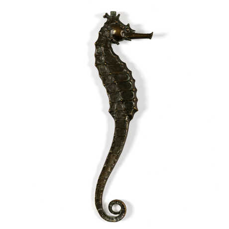 Bronze seahorse sculpture from Steinhart Aquarium's historic railing