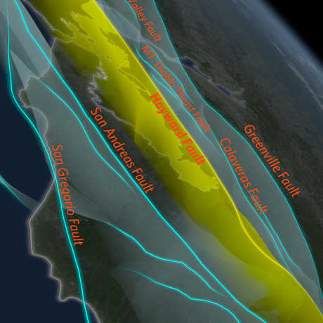 Bay Area Fault Planes Labeled
