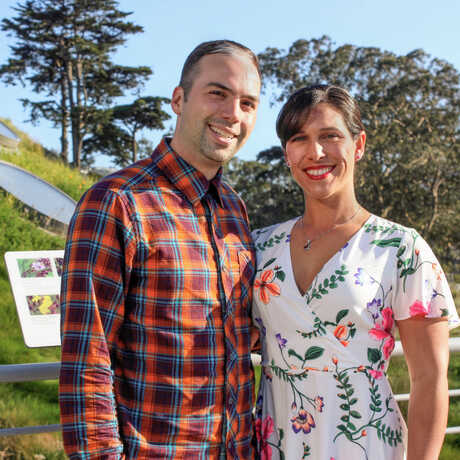 Academy donors Dom and Lauren Narducci atop the Living Roof