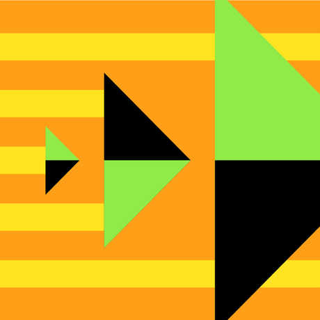 Graphic triangle design with orange background