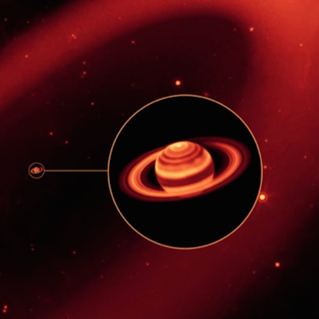 Saturn and its outer ring