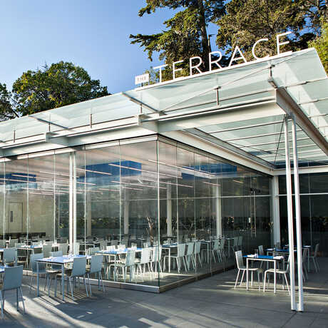 Exterior photo of The Terrace Restaurant at the Academy