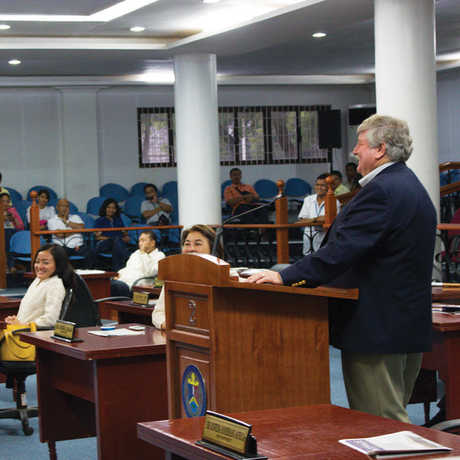Terry Gosliner speaking at Batangas provincial legislature