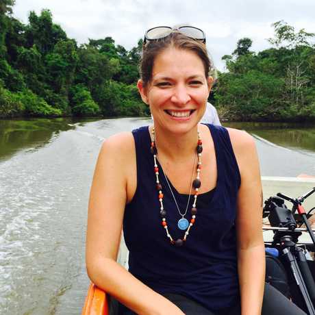 Michelle Trautwein at work in the Peruvian Amazon
