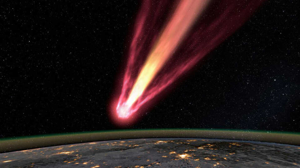 Simulation of incoming asteroid