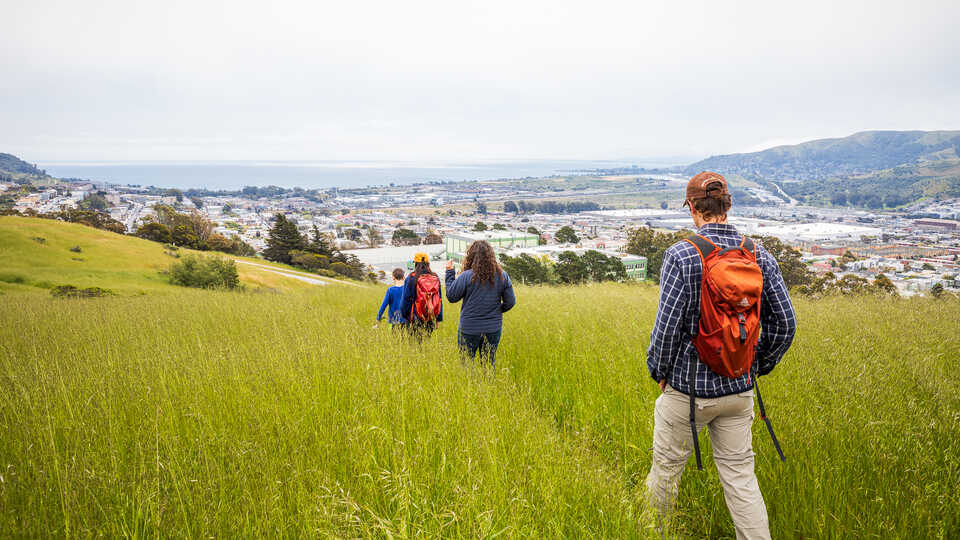 Citizen scientists out on a nature walk in San Francisco.