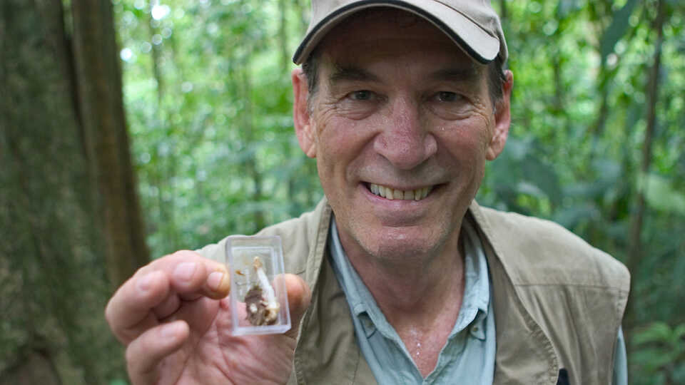 Dr. Bob Drewes with mushroom