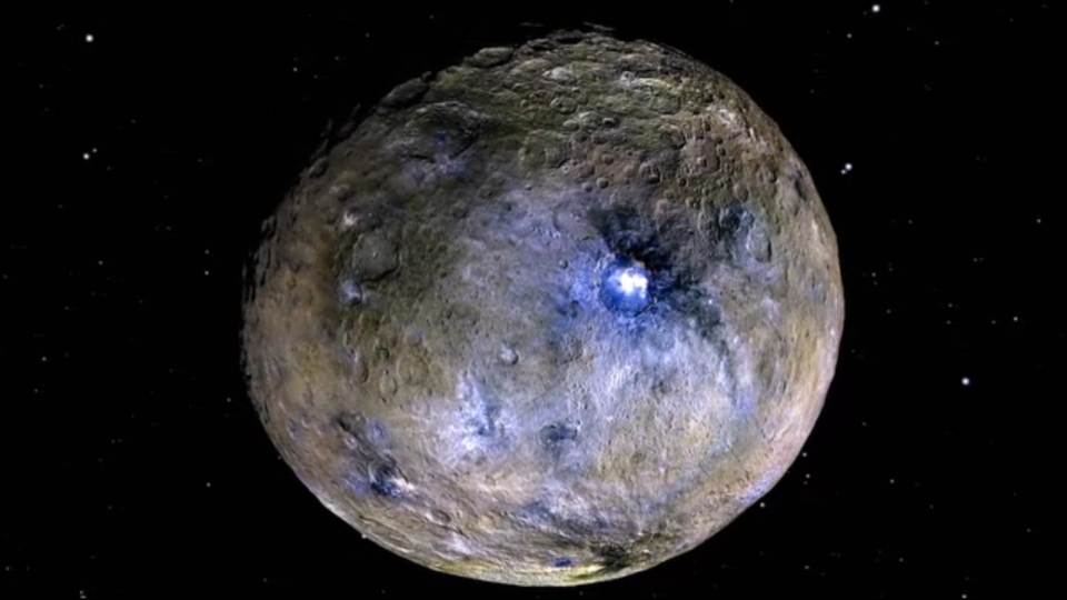 Ceres spot, false color: NASA/JPL-Caltech/UCLA/MPS/DLR/IDA