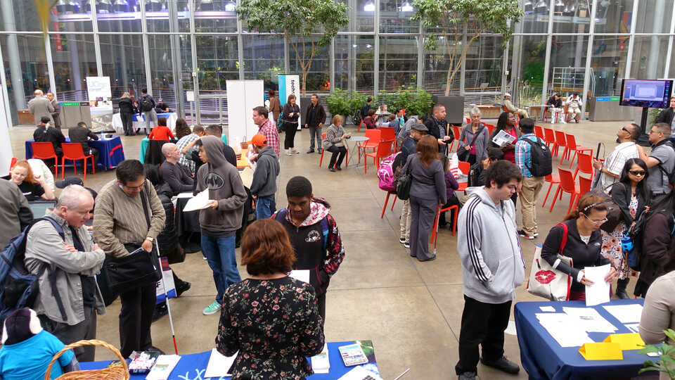 Overhead shot of the Academy's Museums4Inclusion job fair