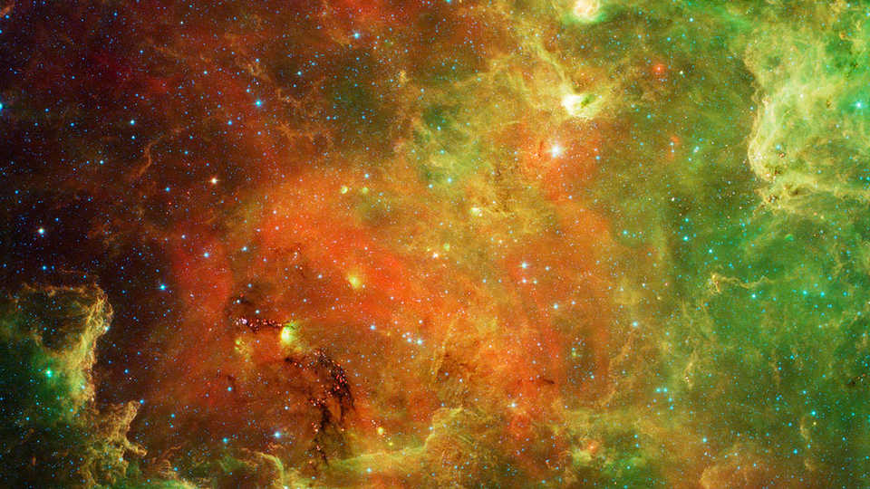 The North America Nebula as seen in infrared light.